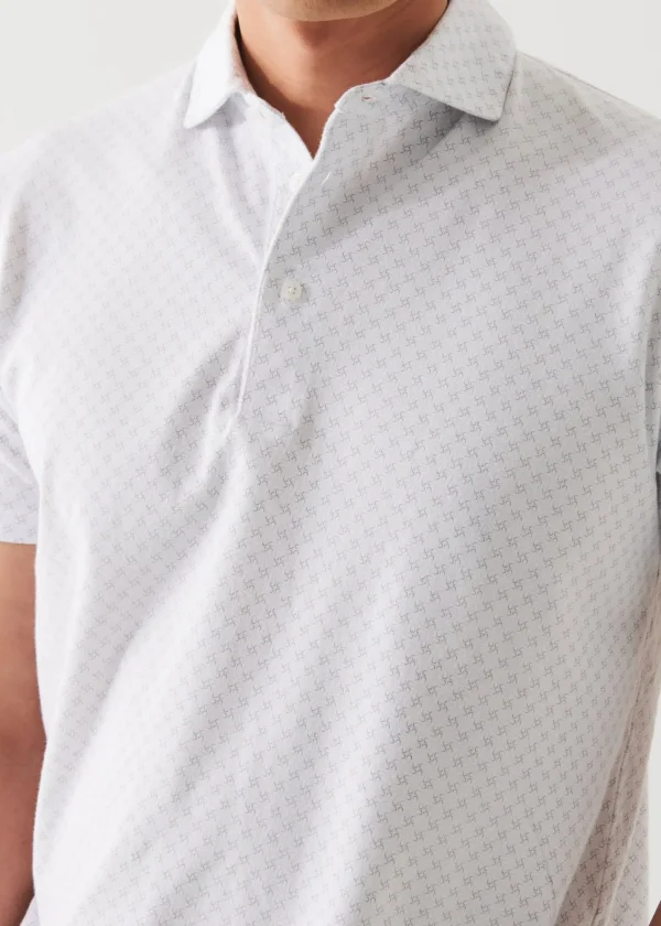 PATRICK ASSARAF Pima Cotton Stretch Printed Polo | Men Polos