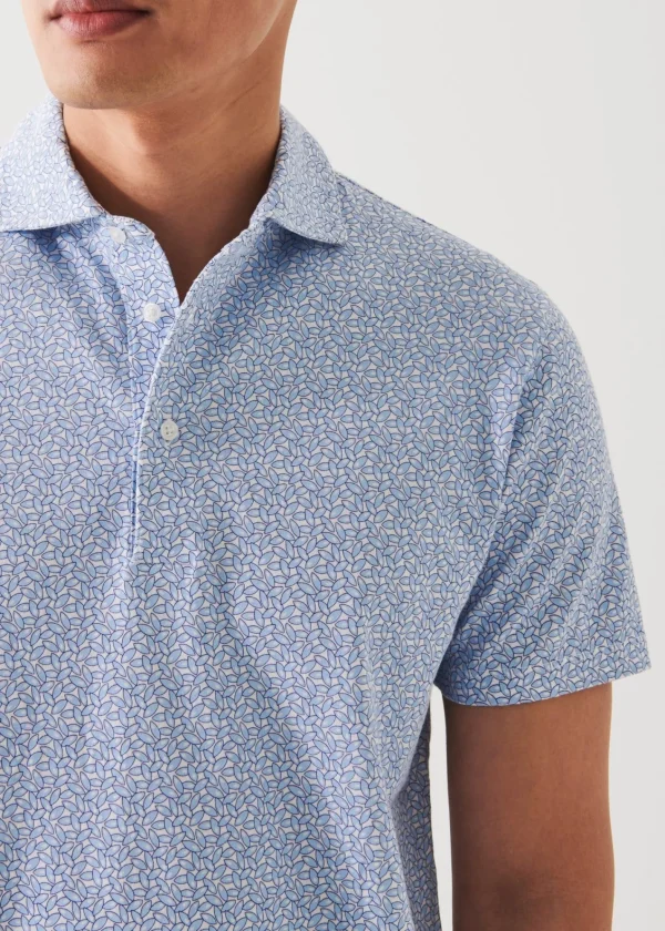 PATRICK ASSARAF Pima Cotton Stretch Printed Polo | Men Polos