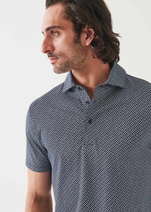 PATRICK ASSARAF Pima Cotton Stretch Printed Polo | Men Polos