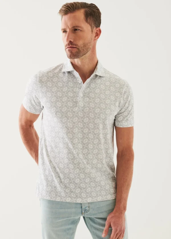 PATRICK ASSARAF Pima Cotton Stretch Printed Polo | Men Polos