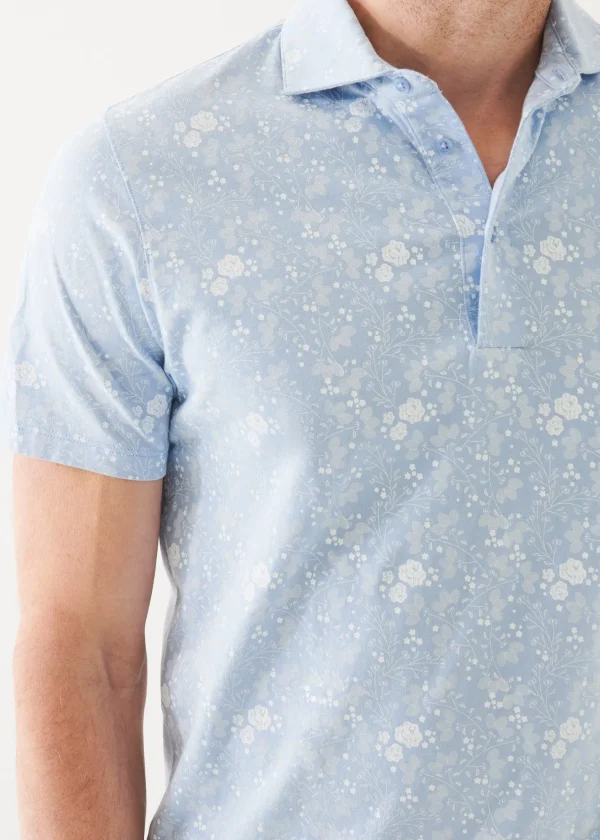 PATRICK ASSARAF Pima Cotton Stretch Printed Polo | Men Polos