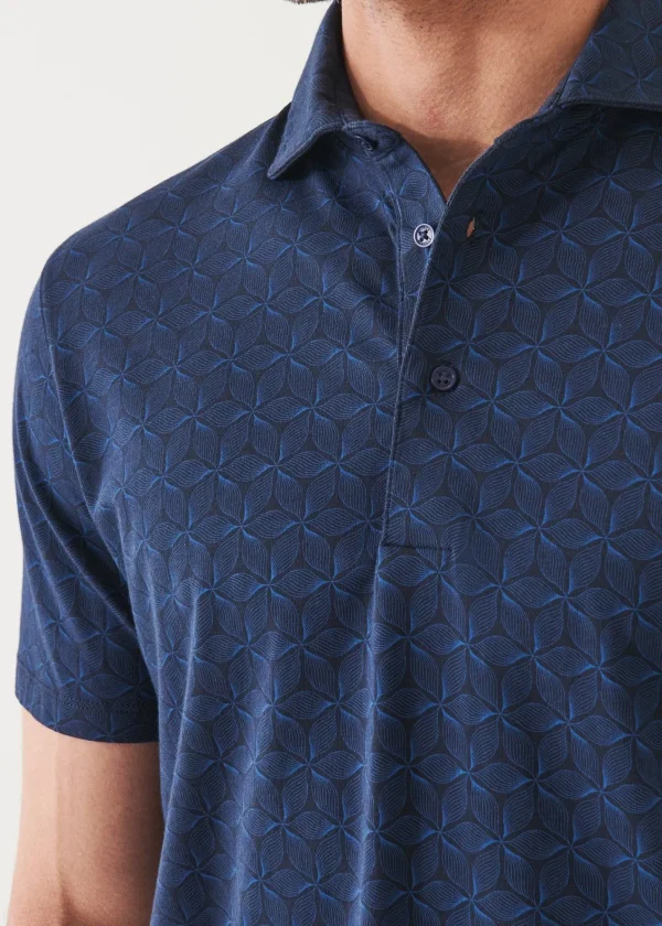 PATRICK ASSARAF Pima Cotton Stretch Printed Polo | Men Polos