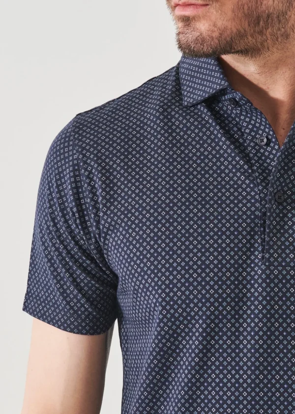 PATRICK ASSARAF Pima Cotton Stretch Printed Polo | Men Polos