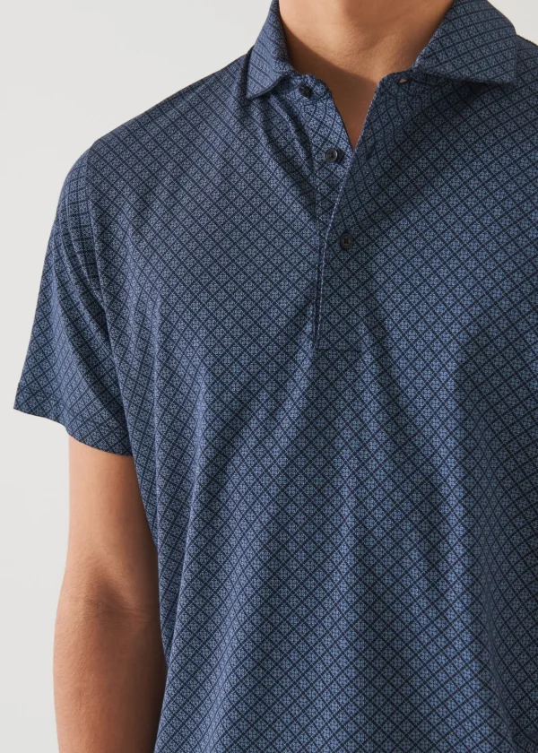 PATRICK ASSARAF Pima Cotton Stretch Printed Polo | Men Polos