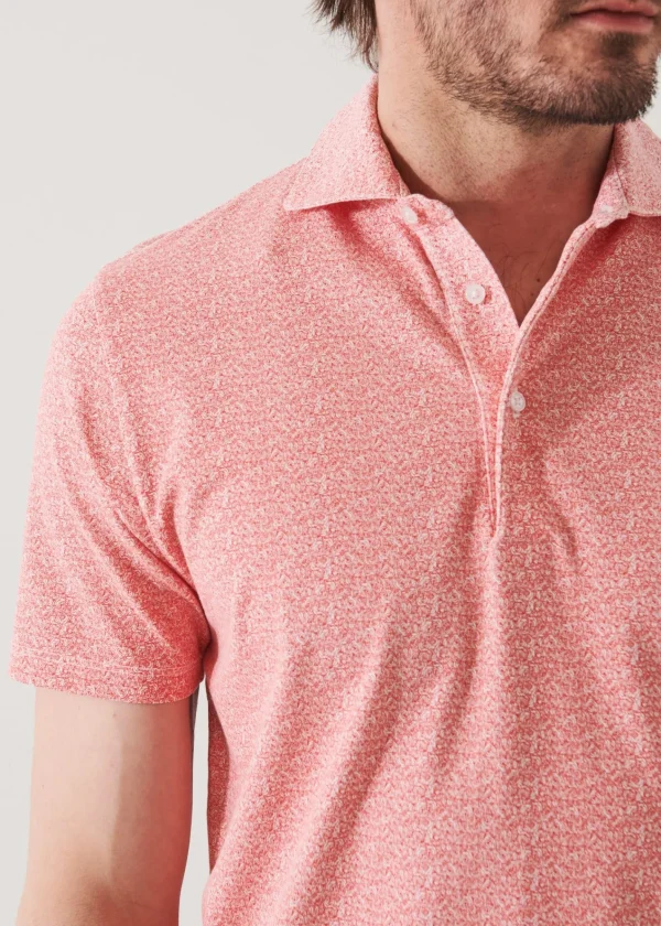 PATRICK ASSARAF Pima Cotton Stretch Printed Polo | Men Polos