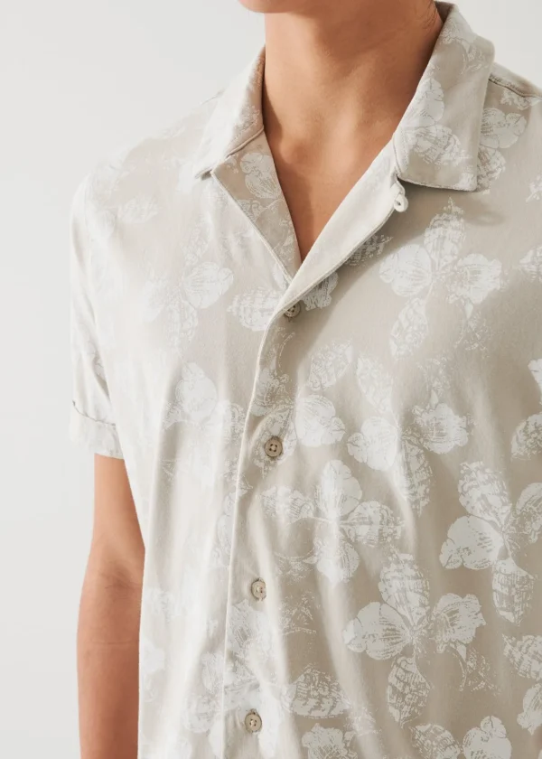 PATRICK ASSARAF Pima Cotton Stretch Printed Camp Shirt | Men Shirts