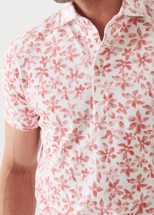 PATRICK ASSARAF Pima Cotton Stretch Printed Polo | Men Polos