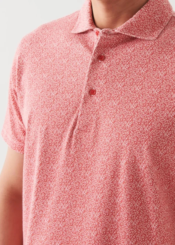 PATRICK ASSARAF Pima Cotton Stretch Printed Polo | Men Polos