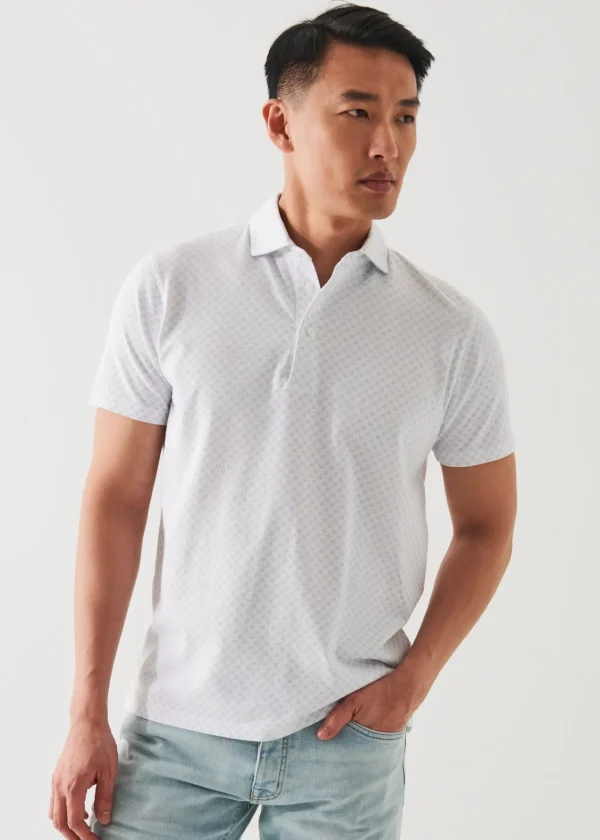 PATRICK ASSARAF Pima Cotton Stretch Printed Polo | Men Polos