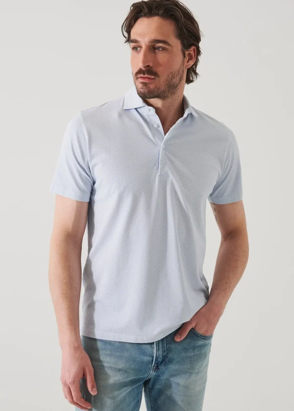 PATRICK ASSARAF Pima Cotton Stretch Printed Polo | Men Polos