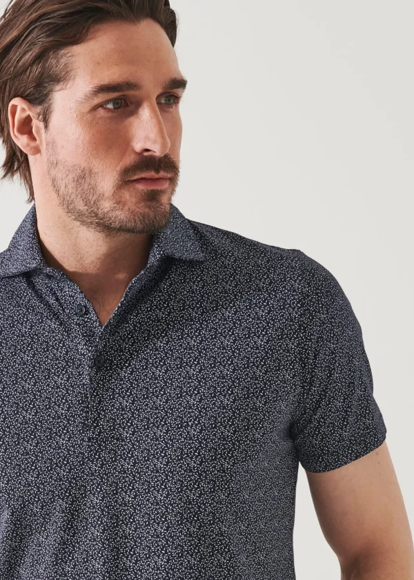 PATRICK ASSARAF Pima Cotton Stretch Printed Polo | Men Polos