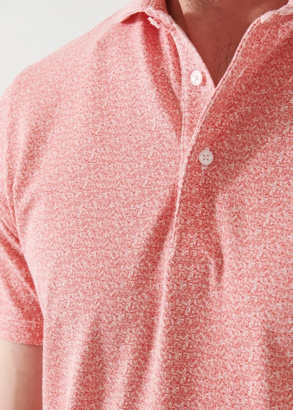 PATRICK ASSARAF Pima Cotton Stretch Printed Polo | Men Polos