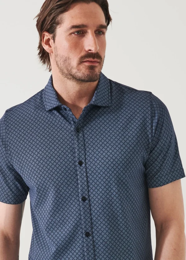 PATRICK ASSARAF Pima Cotton Stretch Printed Shirt | Men Shirts