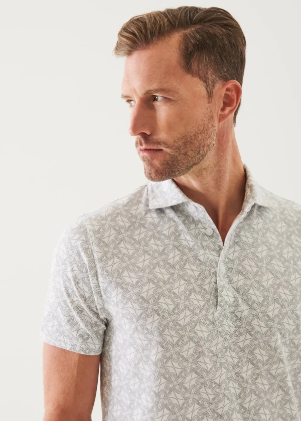 PATRICK ASSARAF Pima Cotton Stretch Printed Polo | Men Polos