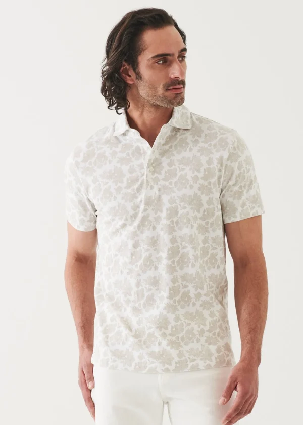 PATRICK ASSARAF Pima Cotton Stretch Printed Polo | Men Polos