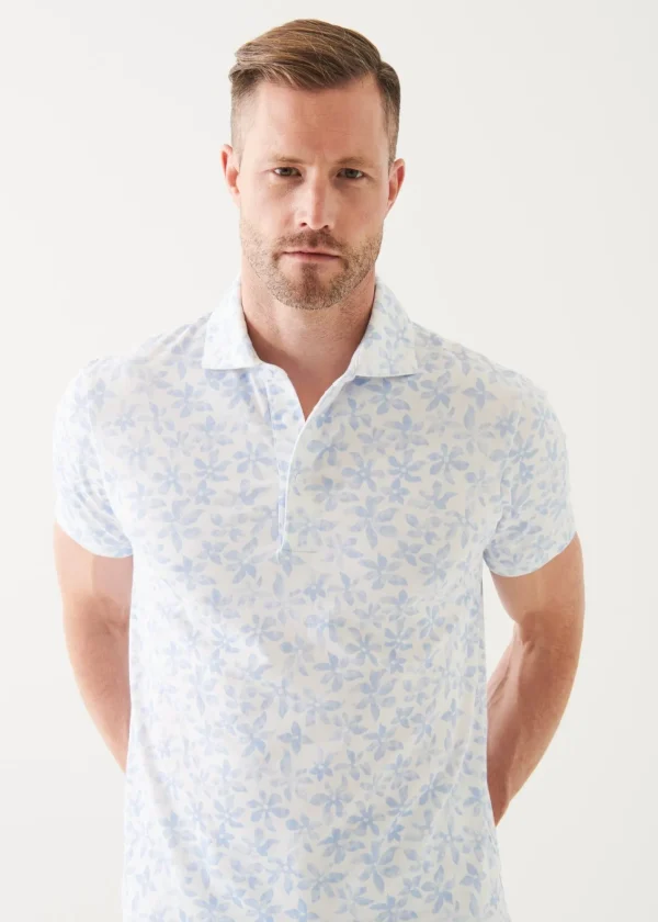 PATRICK ASSARAF Pima Cotton Stretch Printed Polo | Men Polos