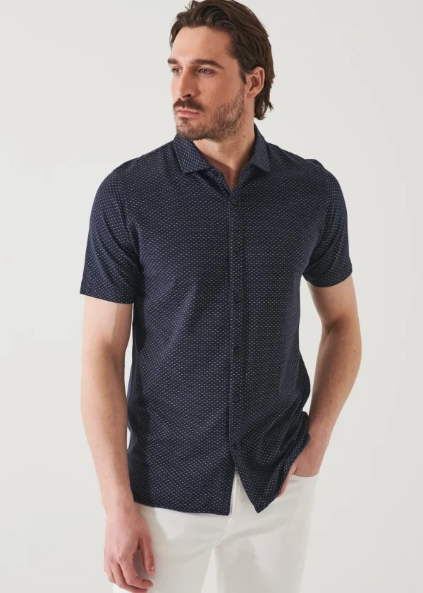 PATRICK ASSARAF Pima Cotton Stretch Printed Shirt | Men Shirts