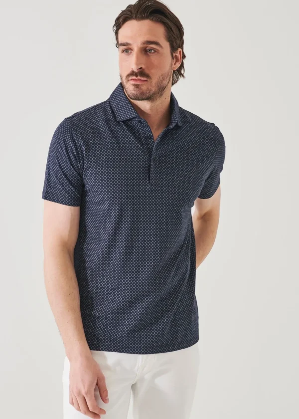 PATRICK ASSARAF Pima Cotton Stretch Printed Polo | Men Polos