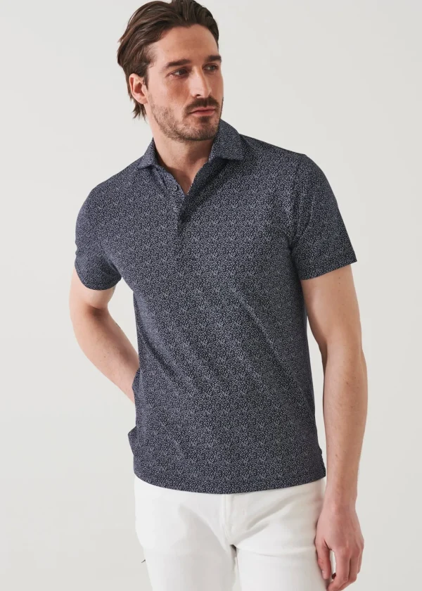 PATRICK ASSARAF Pima Cotton Stretch Printed Polo | Men Polos