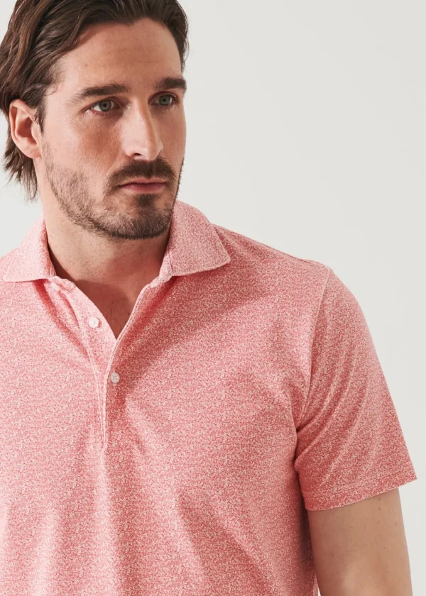 PATRICK ASSARAF Pima Cotton Stretch Printed Polo | Men Polos