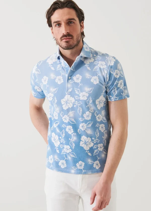 PATRICK ASSARAF Pima Cotton Stretch Printed Polo | Men Polos