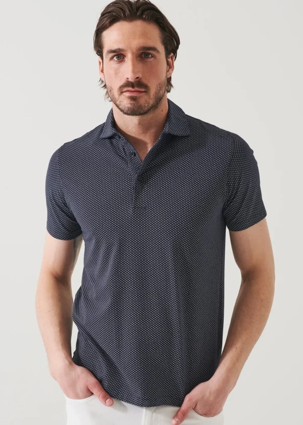 PATRICK ASSARAF Pima Cotton Stretch Printed Polo | Men Polos