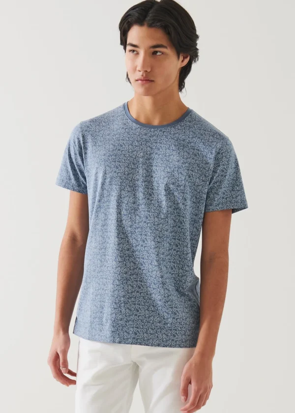 PATRICK ASSARAF Pima Cotton Stretch Printed T-Shirt | Men T-Shirts