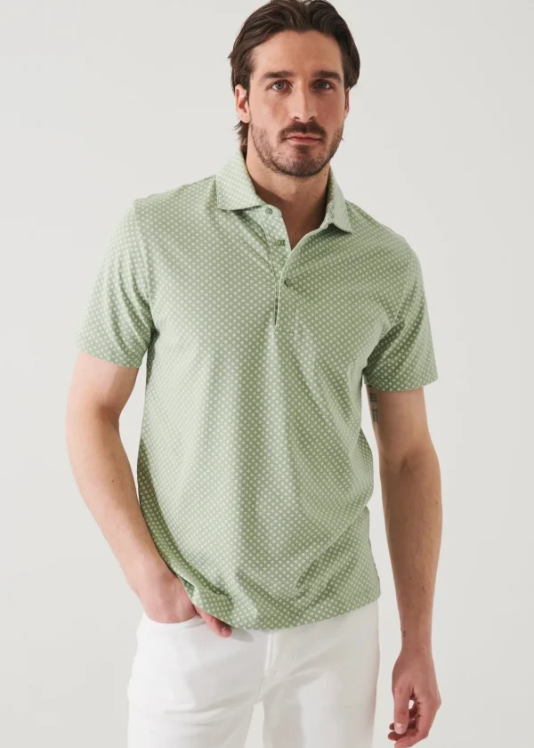 PATRICK ASSARAF Pima Cotton Stretch Printed Polo | Men Polos