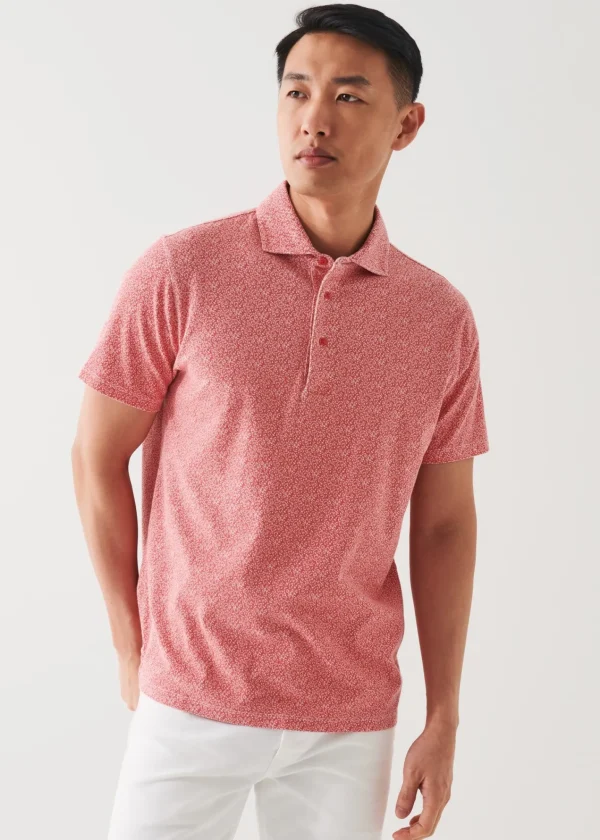 PATRICK ASSARAF Pima Cotton Stretch Printed Polo | Men Polos