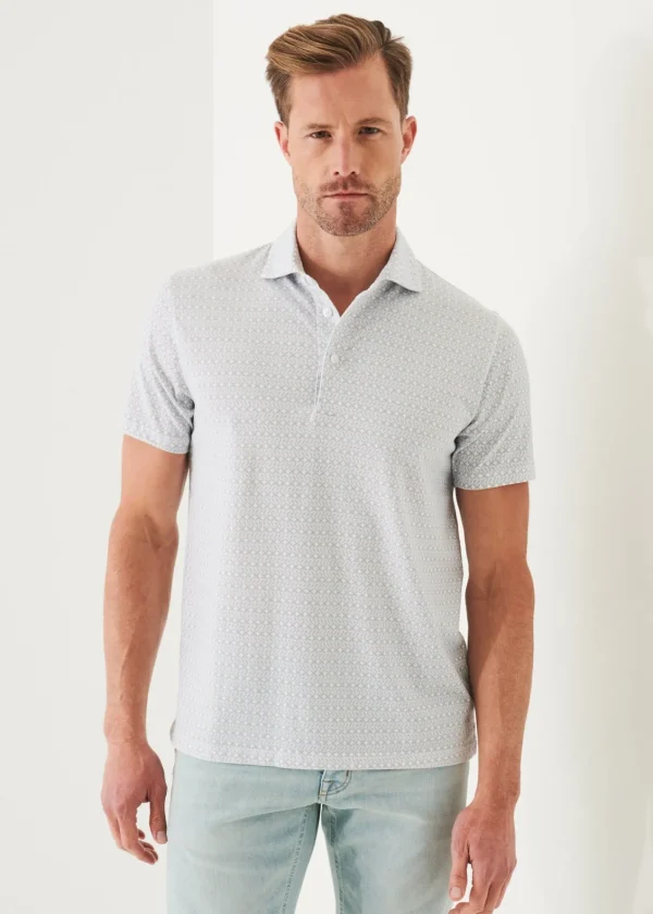 PATRICK ASSARAF Pima Cotton Stretch Printed Polo | Men Polos