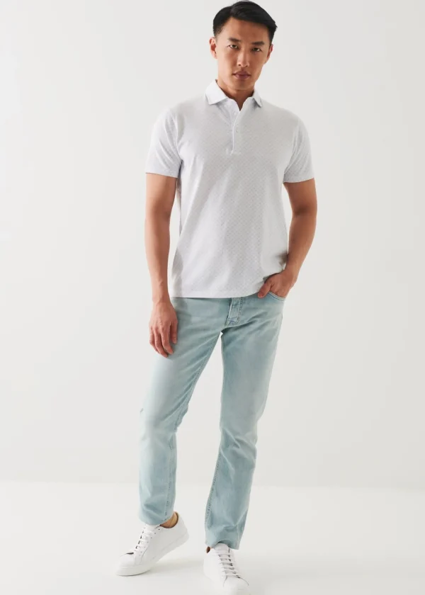 PATRICK ASSARAF Pima Cotton Stretch Printed Polo | Men Polos