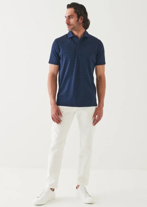 PATRICK ASSARAF Pima Cotton Stretch Printed Polo | Men Polos