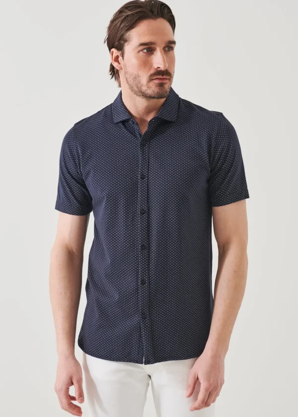 PATRICK ASSARAF Pima Cotton Stretch Printed Shirt | Men Shirts