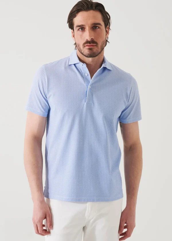 PATRICK ASSARAF Pima Cotton Stretch Printed Polo | Men Polos