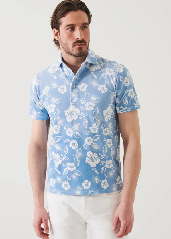 PATRICK ASSARAF Pima Cotton Stretch Printed Polo | Men Polos