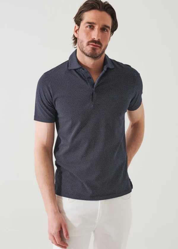 PATRICK ASSARAF Pima Cotton Stretch Printed Polo | Men Polos