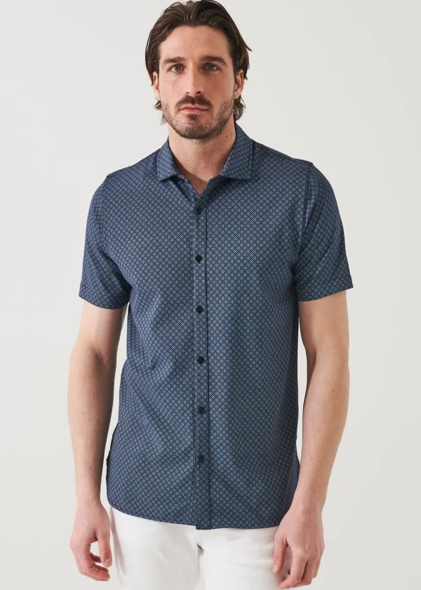 PATRICK ASSARAF Pima Cotton Stretch Printed Shirt | Men Shirts