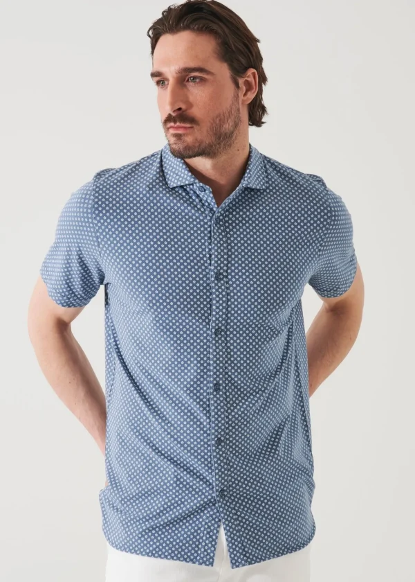 PATRICK ASSARAF Pima Cotton Stretch Printed Shirt | Men Shirts