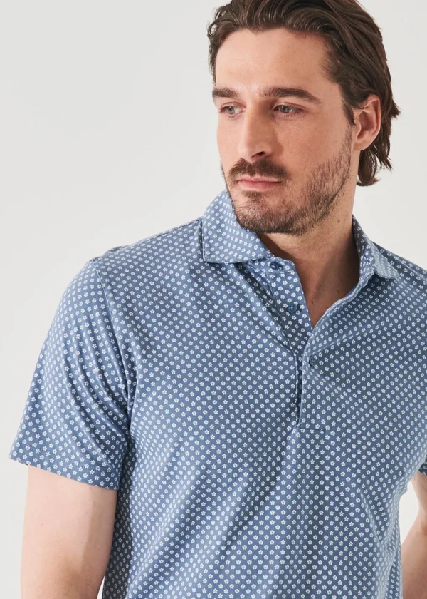 PATRICK ASSARAF Pima Cotton Stretch Printed Polo | Men Polos