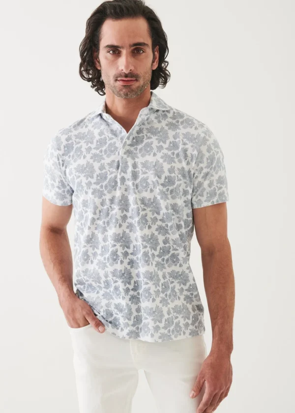 PATRICK ASSARAF Pima Cotton Stretch Printed Polo | Men Polos