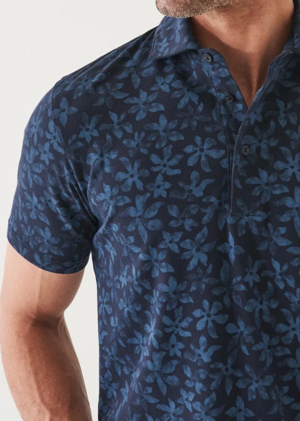 PATRICK ASSARAF Pima Cotton Stretch Printed Polo | Men Polos