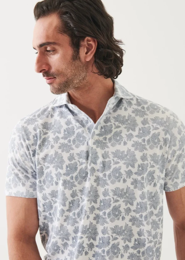 PATRICK ASSARAF Pima Cotton Stretch Printed Polo | Men Polos