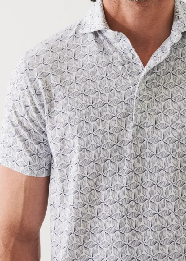 PATRICK ASSARAF Pima Cotton Stretch Printed Polo | Men Polos