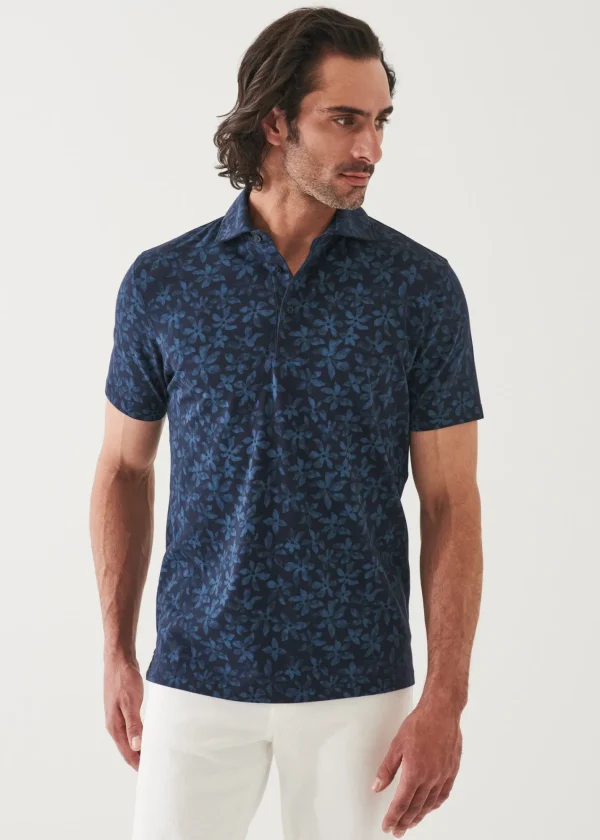 PATRICK ASSARAF Pima Cotton Stretch Printed Polo | Men Polos