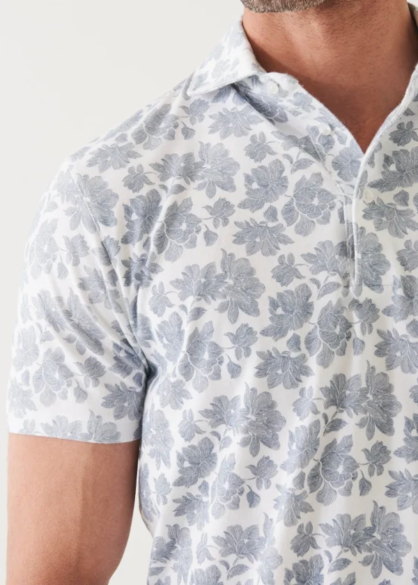 PATRICK ASSARAF Pima Cotton Stretch Printed Polo | Men Polos