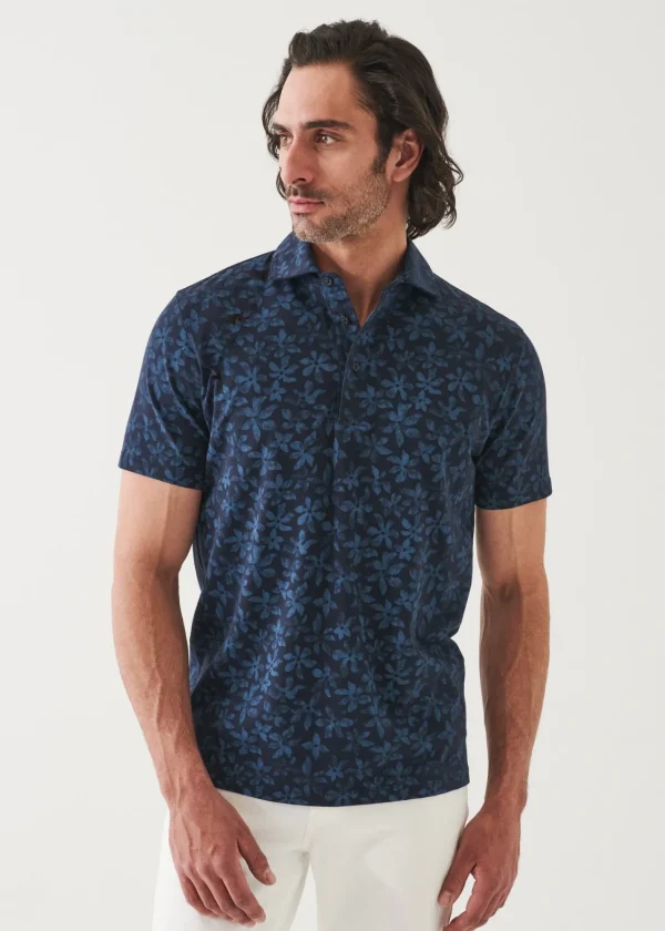 PATRICK ASSARAF Pima Cotton Stretch Printed Polo | Men Polos