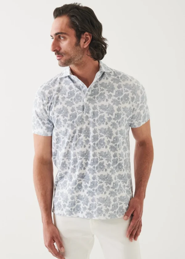 PATRICK ASSARAF Pima Cotton Stretch Printed Polo | Men Polos