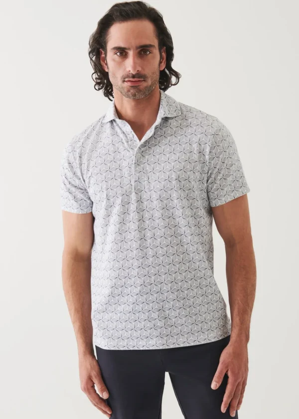 PATRICK ASSARAF Pima Cotton Stretch Printed Polo | Men Polos