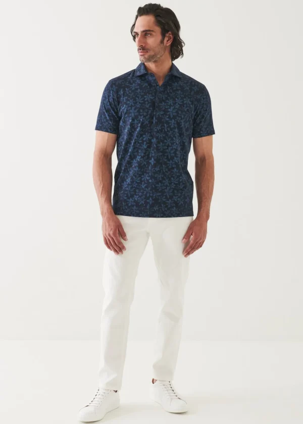 PATRICK ASSARAF Pima Cotton Stretch Printed Polo | Men Polos