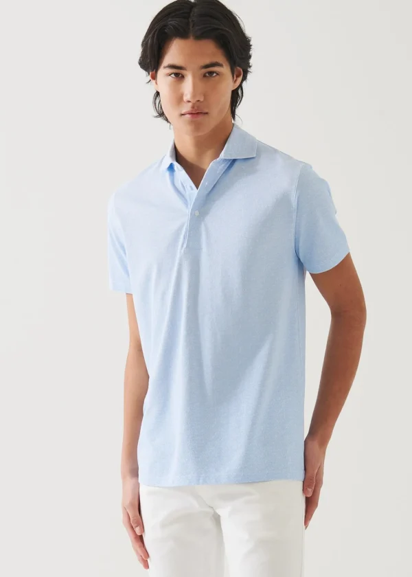 PATRICK ASSARAF Pima Cotton Stretch Printed Polo | Men Polos